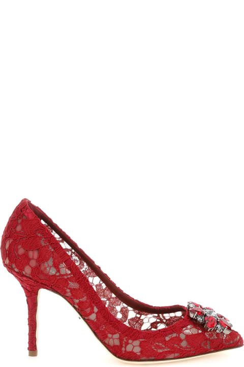 High-Heeled Shoes for Women Dolce & Gabbana Charmant Lace Bellucci Pumps