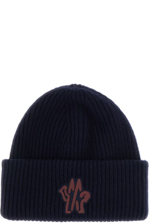 Moncler for Men Moncler Midnight Blue Wool Beanie Hat