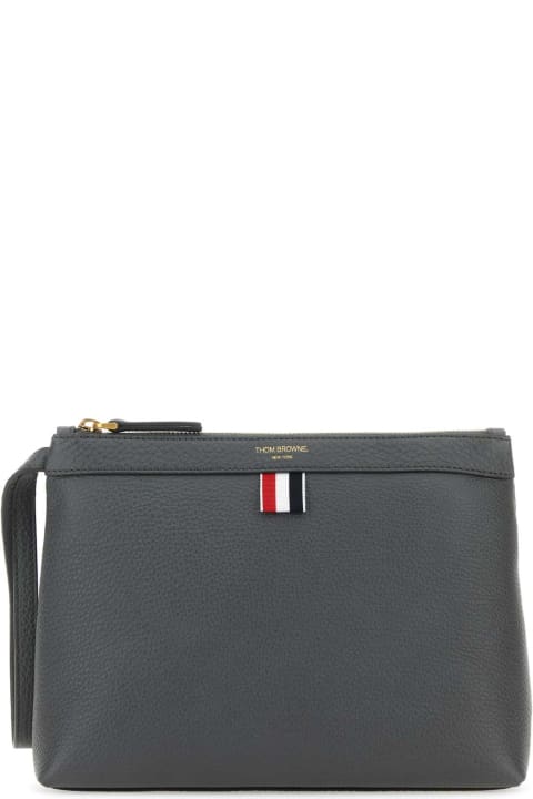Thom Browne Bags for Women Thom Browne Dark Grey Leather Beauty Case