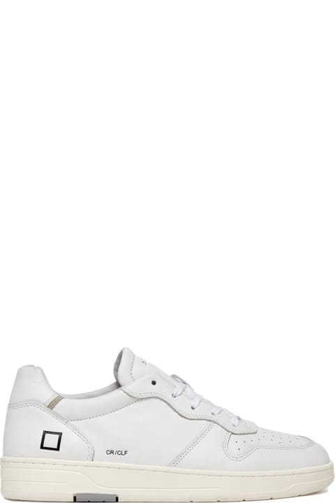 メンズ D.A.T.E.のスニーカー D.A.T.E. Court Men's White Leather Sneaker