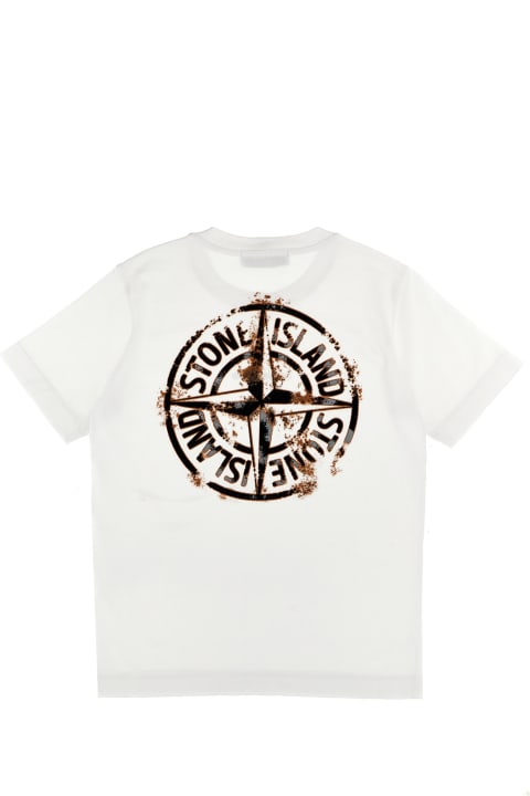 Stone Island Junior T-Shirts & Polo Shirts for Girls Stone Island Junior Logo Print T-shirt