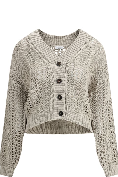Homeware Brunello Cucinelli Cardigan In Perforated Knit