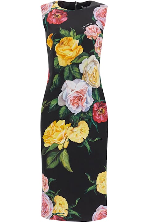 Fashion for Women Dolce & Gabbana Floral Printed Cady Calf-length Dress