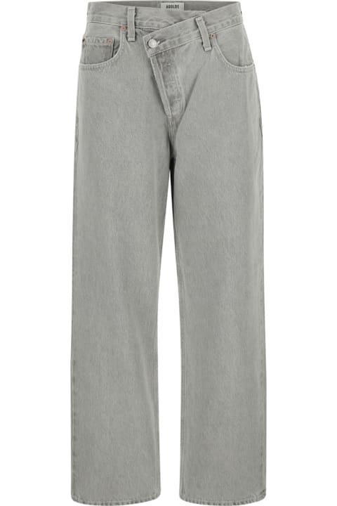 AGOLDE Jeans for Women AGOLDE Grey Jeans With Criss Cros Detail In Denim Woman