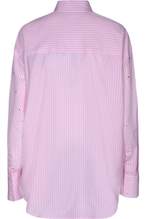 MSGM for Women MSGM Striped Rhinestone Pink Shirt