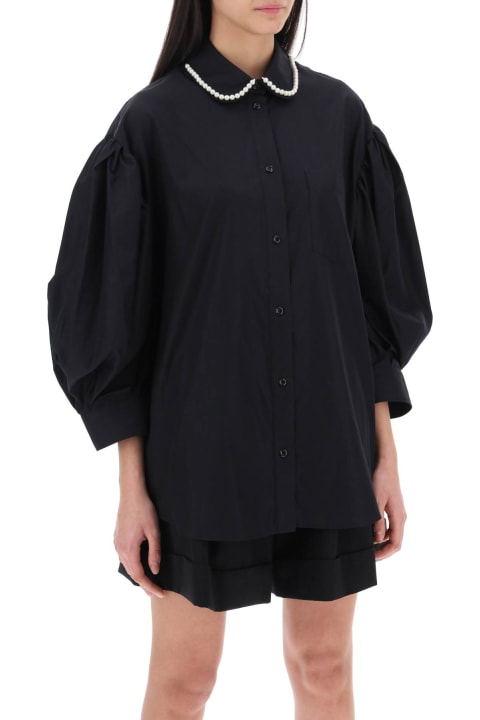 ウィメンズ Simone Rochaのトップス Simone Rocha Puff Sleeve Shirt With Embellishment