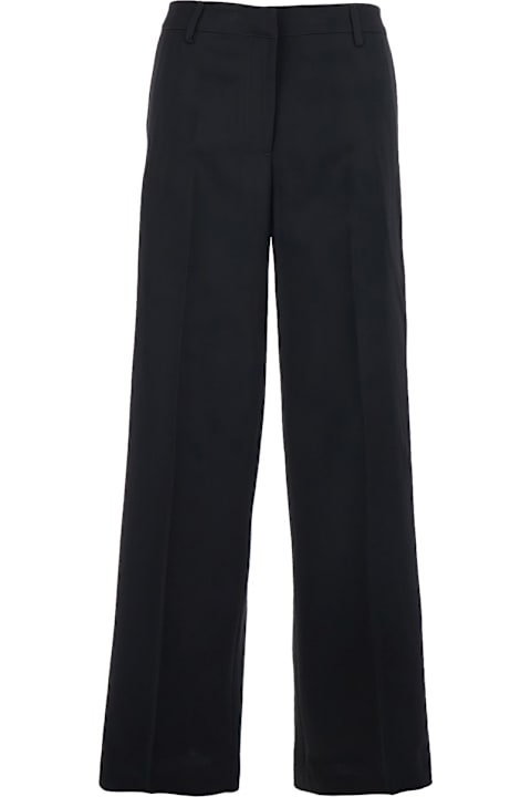PT Torino for Men PT Torino 'francoise' Black Pants With Belt Loops In Cotton Blend Woman