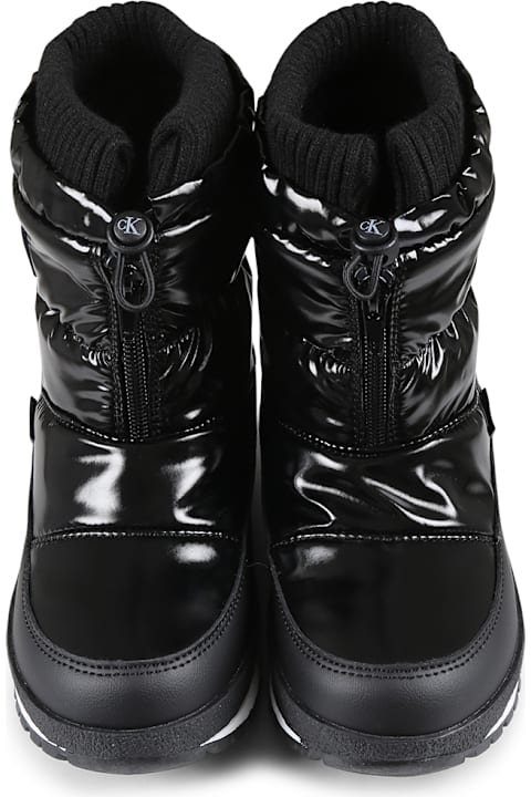 Calvin Klein for Kids Calvin Klein Black Snow Boots For Kids With Logo