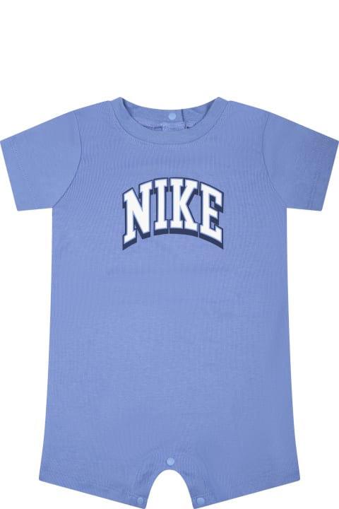 Bodysuits & Sets for Baby Boys Nike Light Blue Romper Set For Baby Boy With Logo