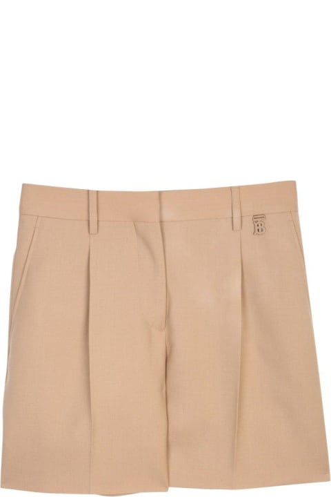 Burberry Women Burberry Logo Detailed Pleated Shorts