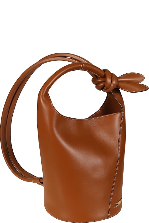 Jacquemus Totes for Women Jacquemus Logo Plaque Knot-detailed Top Handle Bag