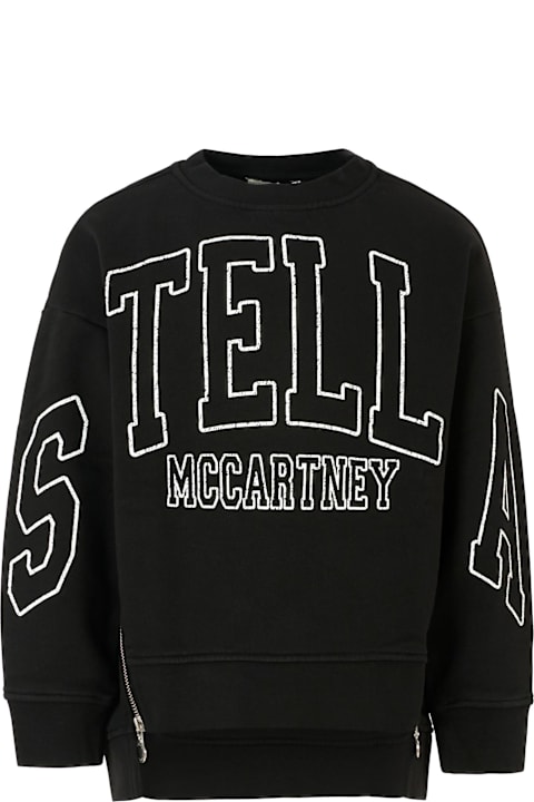 Homeware Stella McCartney Kids Black Sweatshirt For Girl With White Logo