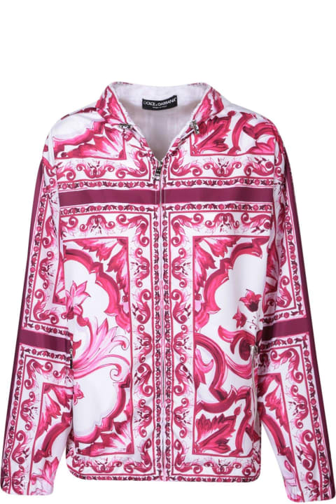 Dolce & Gabbana Coats & Jackets for Women Dolce & Gabbana Majolica Printed Zipped Hoodie