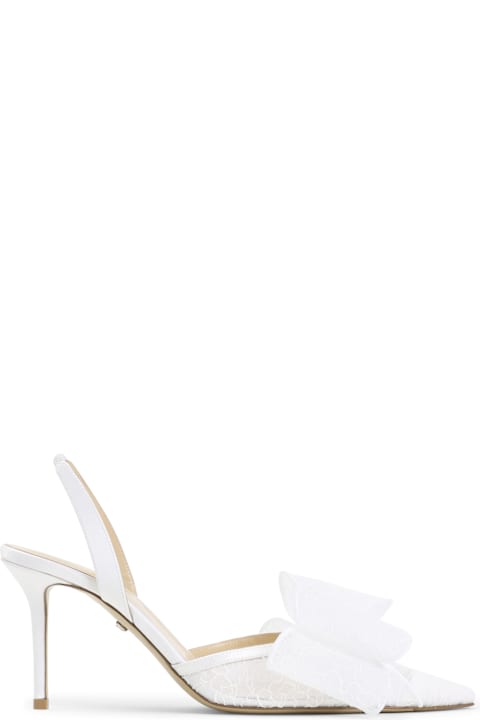 Mach & Mach Le Cadeau White Lace Slingback