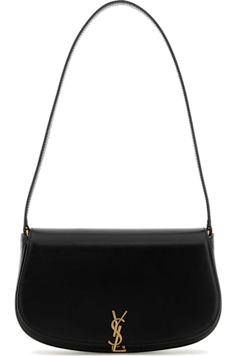 Saint Laurent Black Leather Demi Lune Shoulder Bag