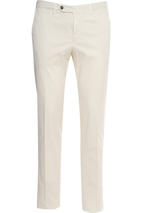メンズ新着アイテム PT01 Superslim Cream-colored Trousers