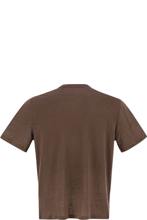 Majestic Filatures Topwear for Men Majestic Filatures Crew-neck And Short-sleeved T-shirt In Linen