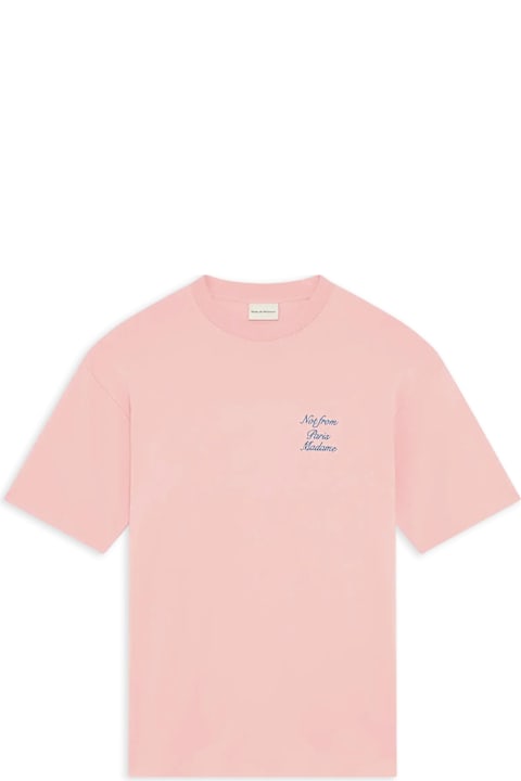 Drôle de Monsieur ملابس علوية لـ القسم الرجالي Drôle de Monsieur Le T-shirt Slogan Cursive