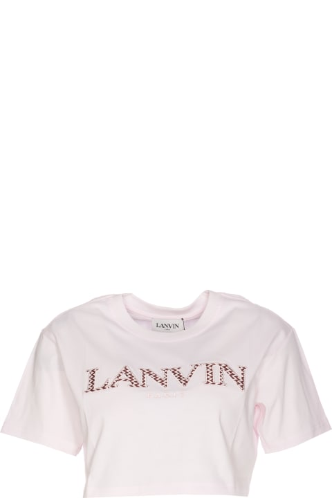 Fashion for Women Lanvin Cropped Logo Lanvin Paris T-shirt
