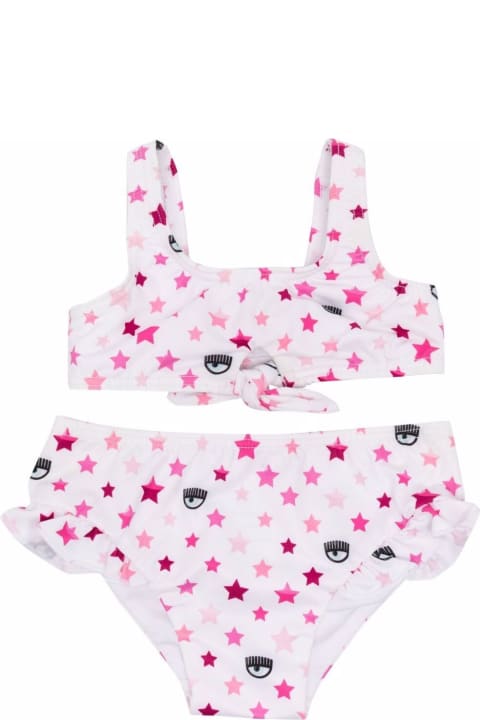 Chiara Ferragni Baby Girl's Stretch Fabric Bikini With Stars Print