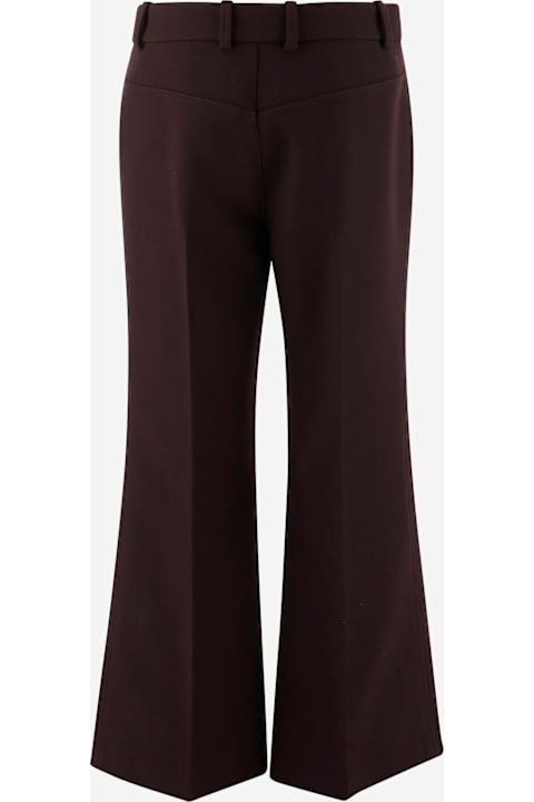 سراويل طويلة وقصيرة لـ السيدات Chloé Herringbone Wool Short Bootcut Pants