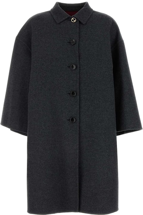 Gucci Clothing for Women Gucci Dark Grey Wool Blend Coat