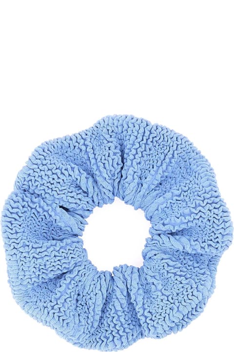 Hair Accessories for Women Hunza G Light Blue Fabric Scrunchie