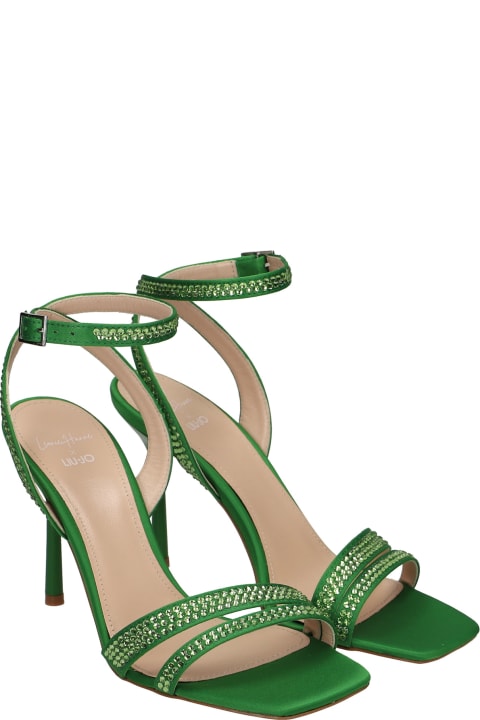 Camelia Lh 01 Sandals In Green Satin
