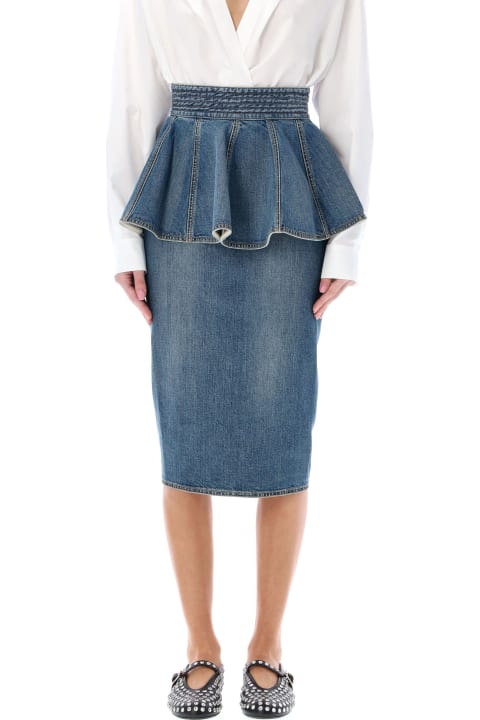 Skirts for Women Alaia Denim Skirt Belt
