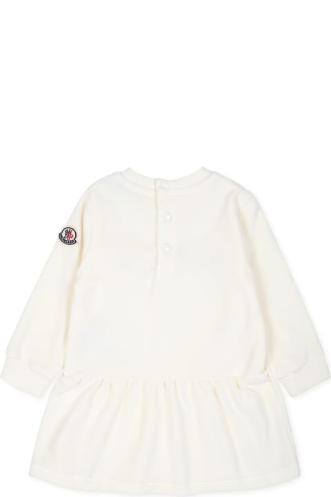 Bodysuits & Sets for Baby Girls Moncler Ivory Dress For Baby Girl With Logo