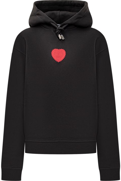 Fleeces & Tracksuits for Women Dsquared2 Heart Patch Drawstring Hoodie