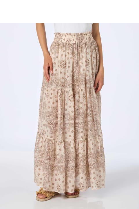 Homeware MC2 Saint Barth Woman Silk Voile Pleated Long Skirt Cheyenne