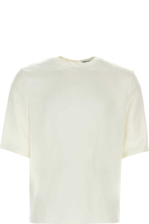 メンズ トップス Saint Laurent White Silk T-shirt