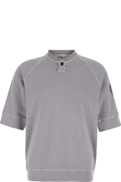 Fleeces & Tracksuits for Men Stone Island Grey Crewneck T-shirt In Cotton Man