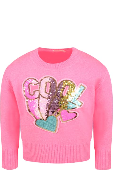 Billieblush for Kids Billieblush Fuchsia Sweater For Girl With Hearts