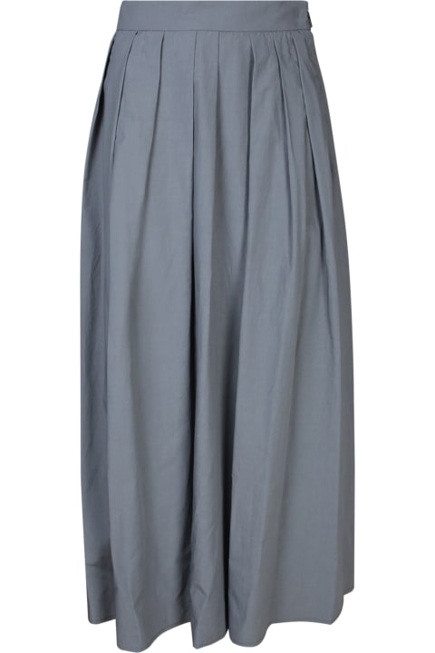 Fashion for Women Moorer Moorer Ryanne Light Grey Cotton-linen Midi Skirt