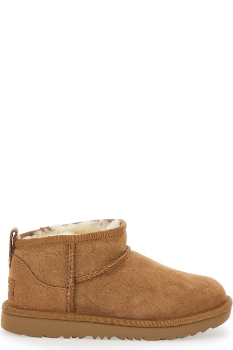 أدوات منزلية UGG Brown Ultra Mini Ugg Ankle Boots In Suede Baby Girl