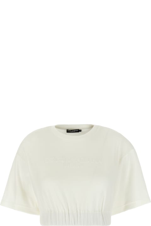 Dolce & Gabbana Topwear for Women Dolce & Gabbana Ivory Chenille T-shirt