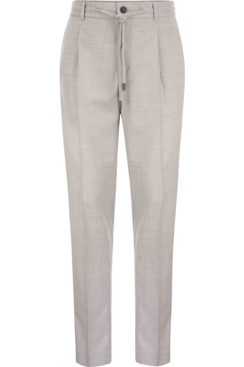Jogger Trousers In Pure Extra-fine Wool