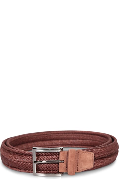 Orciani for Men Orciani Burnt Linen Braided Belt