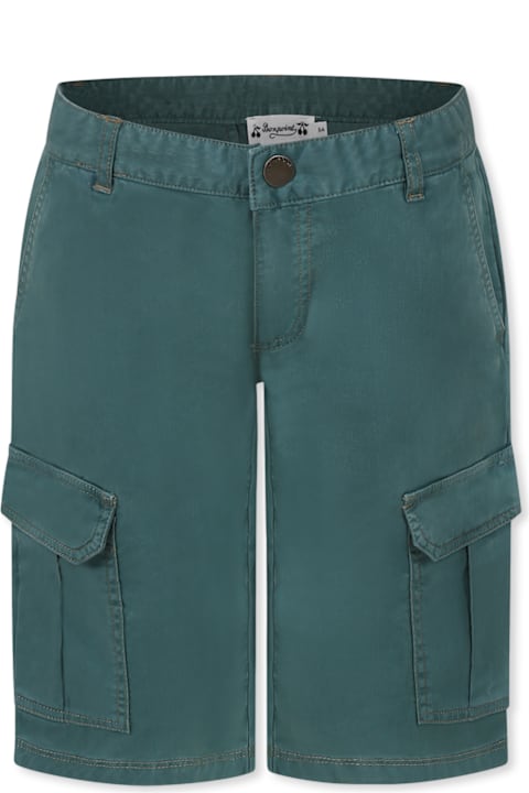 Bonpoint Bottoms for Boys Bonpoint Green Shorts For Boy With Logo