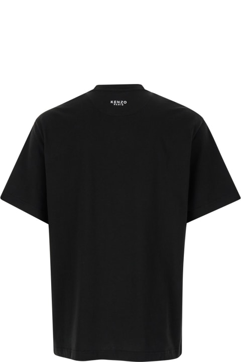Kenzo Topwear for Women Kenzo Black Crewneck T-shirt With Boke Flowers In Cotton Man