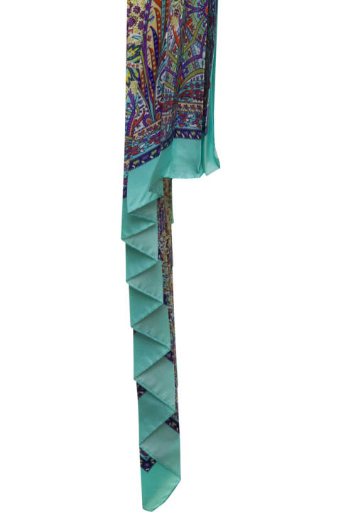 Etro for Women Etro Light Blue Pleated Shawls In Silk Woman