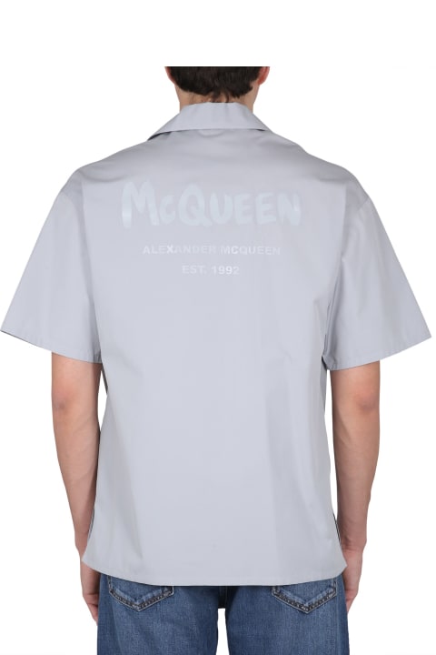 Alexander McQueen Shirts for Men Alexander McQueen Rear Logo Print Formal Shirt