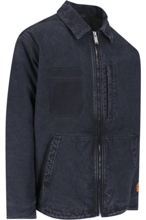 HERON PRESTON Coats & Jackets for Men HERON PRESTON Bleach Wash Denim Jacket