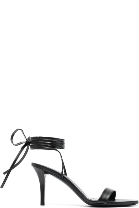 The Row for Women The Row 'maud' Black Sandals With Self-tie Laces In Leather Woman