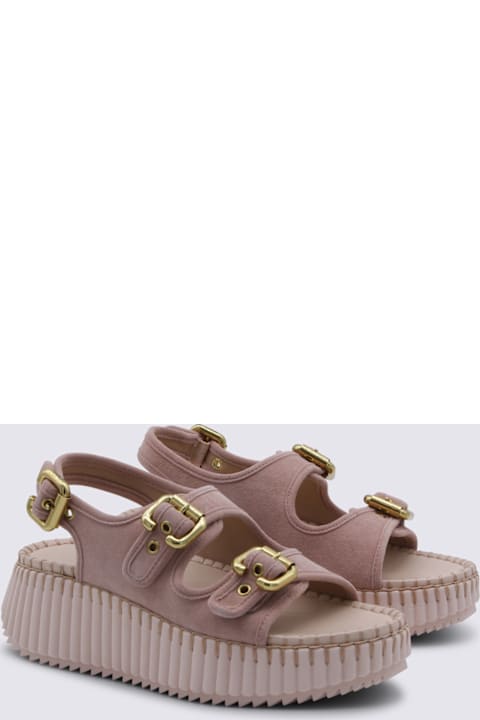 Chloé Pink Leather Nama Sandals