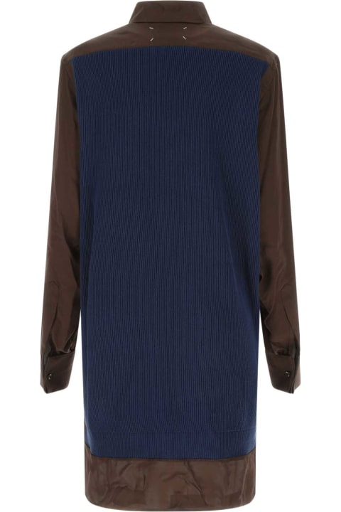 Sale for Women Maison Margiela Two-tone Viscose Blend And Cotton Oversize Shirt