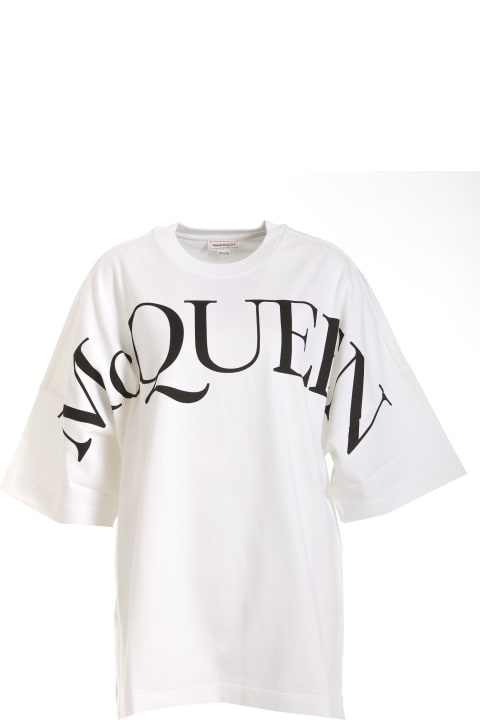 ウィメンズ Alexander McQueenのトップス Alexander McQueen Maxi Logo T-shirt