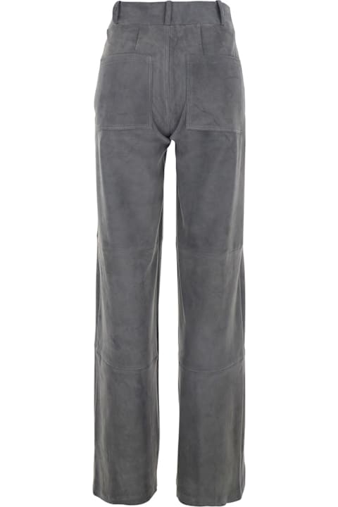 ARMA for Men ARMA Grey Pants With Belt Loops In Suede Woman